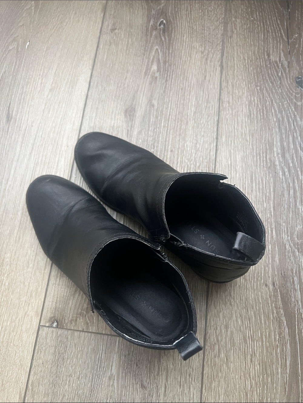 Women's Black Leather Ankle Boots